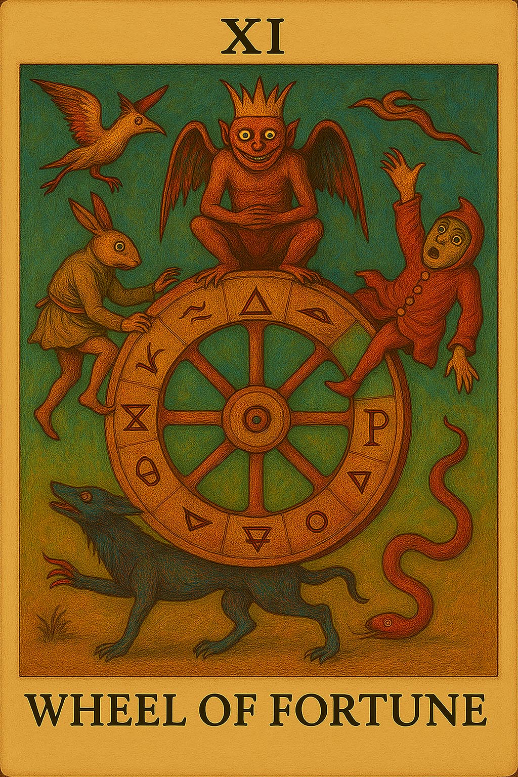 Tarot Card XI - Wheel of Fortune